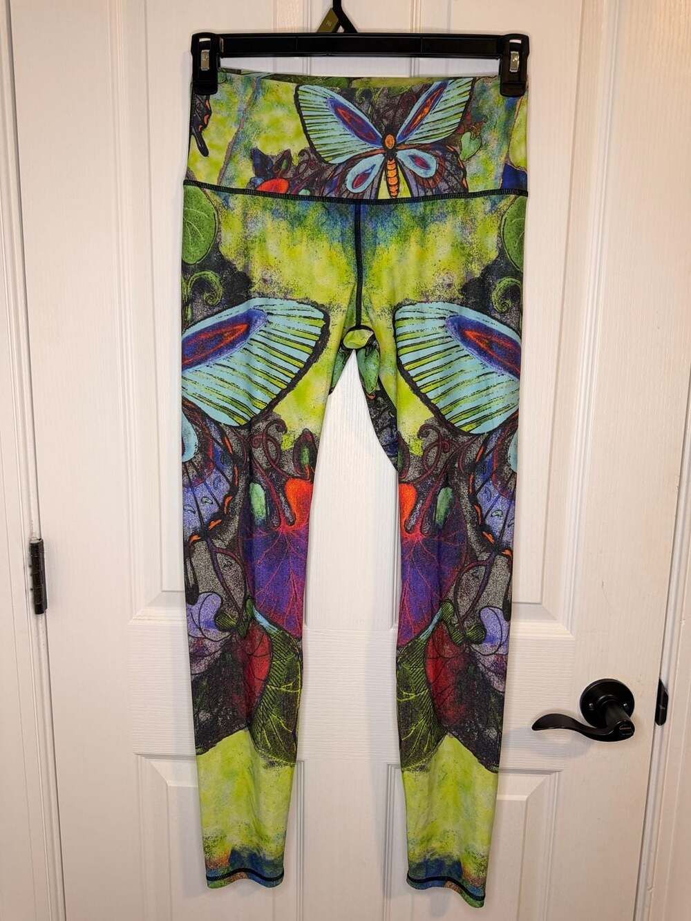 Yoga Democracy Women's Butterfly Print High-Waisted Athletic Leggings size L - Picture 2 of 8